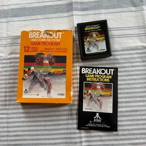 Breakout Atari 2600 Video Game Cartridge & Manual - 1978